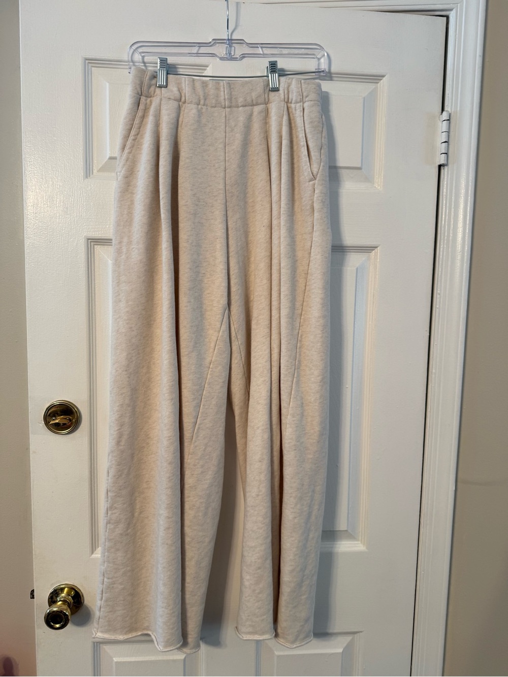 aerie Neutral Cream Wide-Leg Joggers